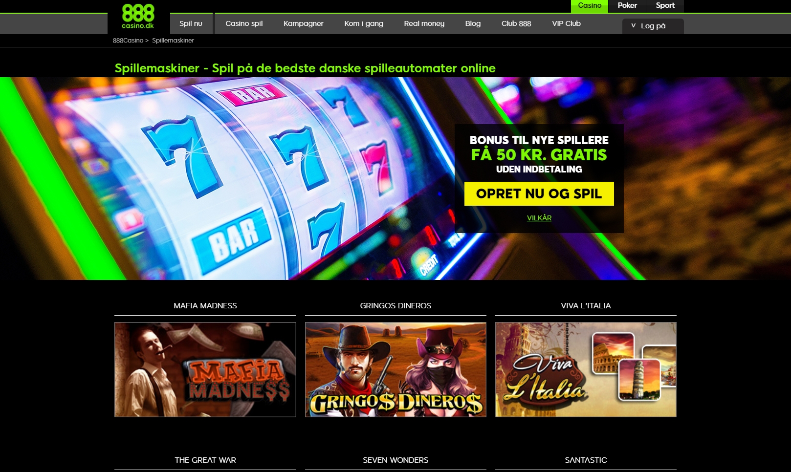 888Casino.dk Spillemaskiner