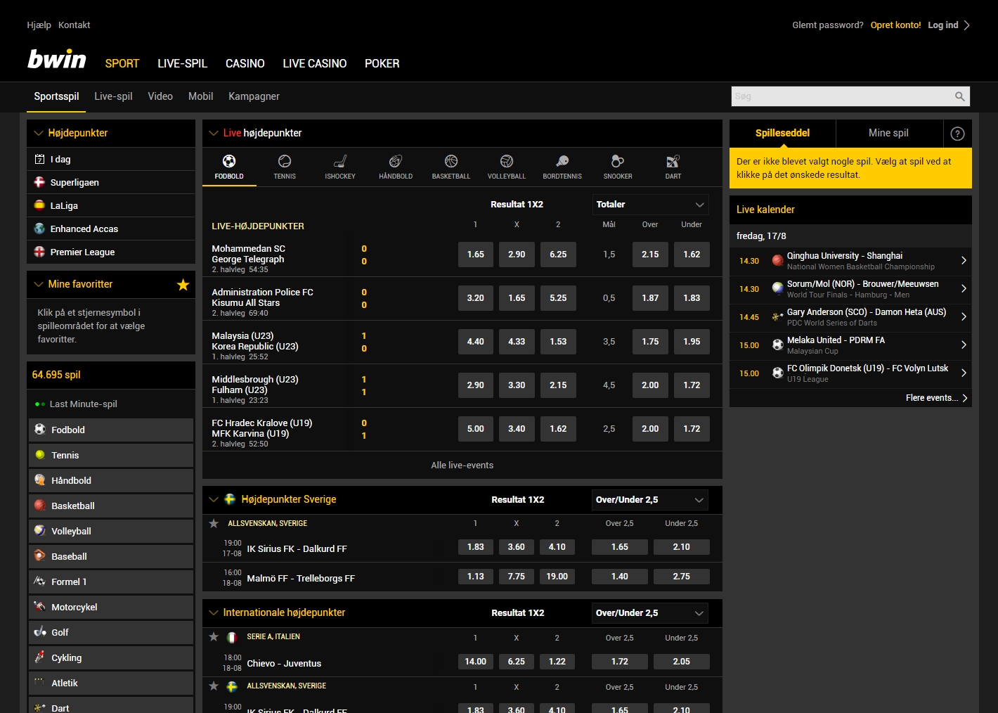 Bwin Odds
