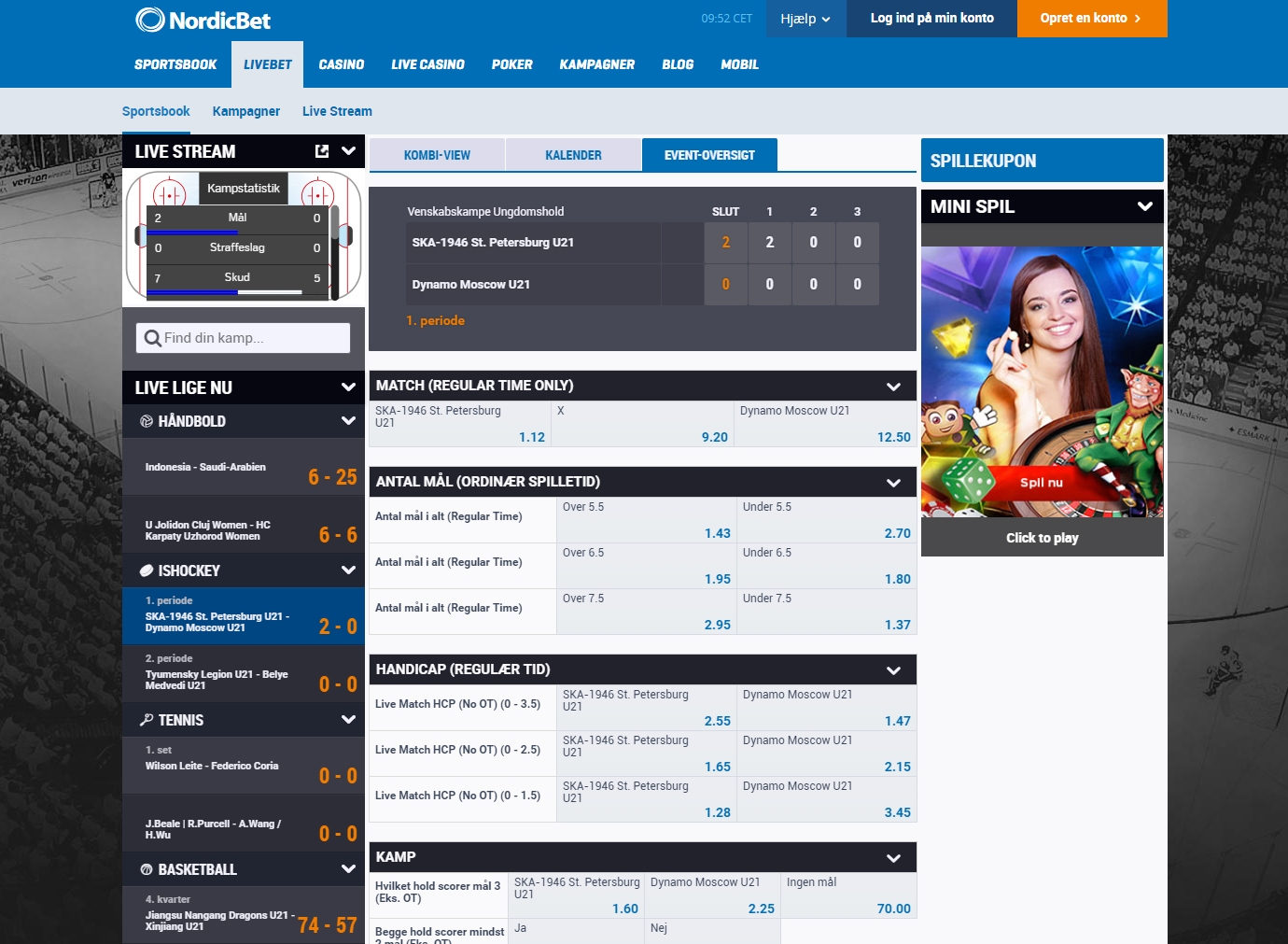 Nordicbet Liveodds