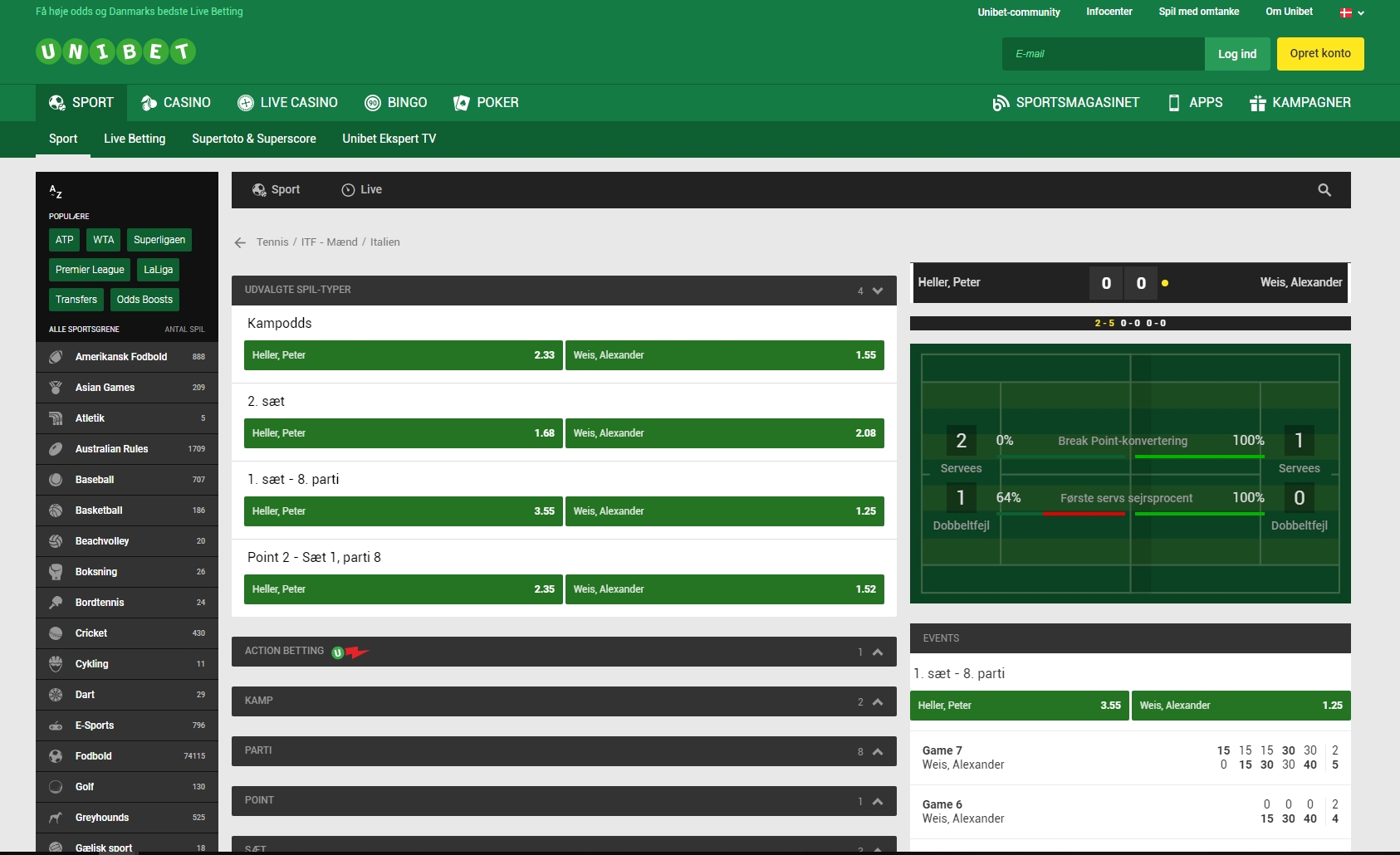 Unibet Liveodds