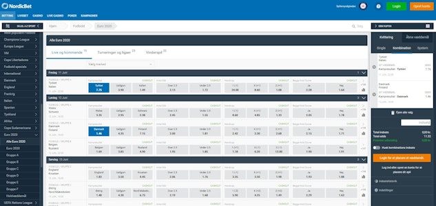 Nordic Bet EM Betting